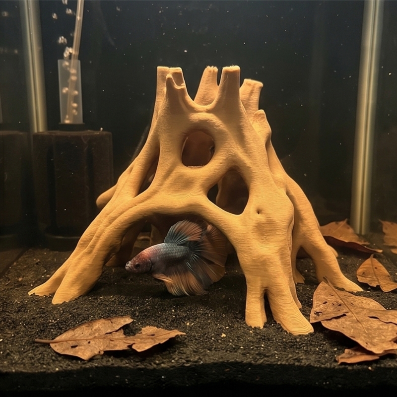 Aquarium Planted Soil - Caverna raiz natural para peixes, esconderijos,