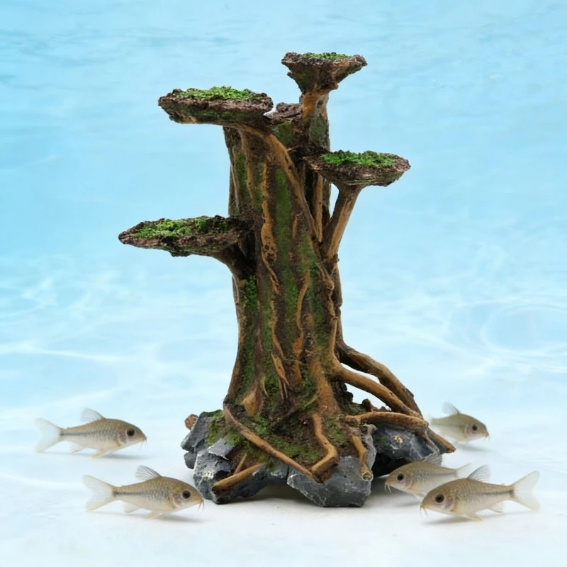 Planted Aquarium With Driftwood - Decoração de Aquário: Árvore de Musgo