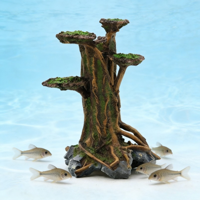 Planted Aquarium With Driftwood - Decoração de Aquário: Árvore de Musgo