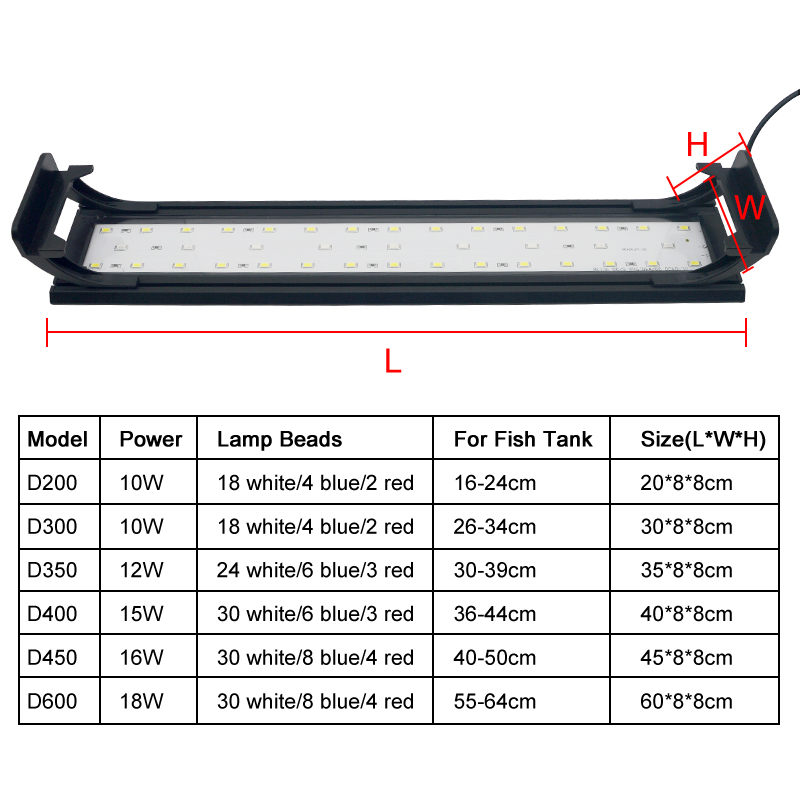 Luz led para aquário, 16-64cm, - Aquarium Planted Tank Fertilizer avaliação e preço