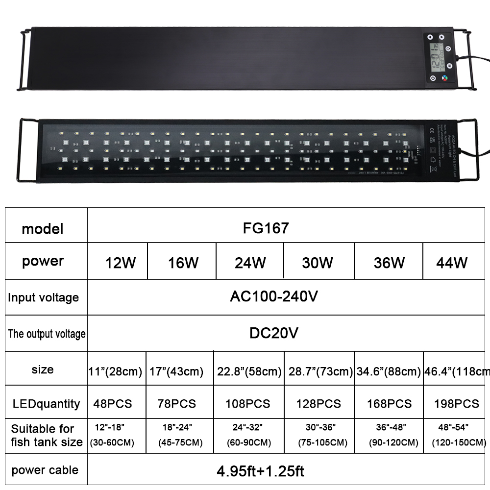 75-90cm 24/7 aquário espectro  - Aquarium Planted Tank Fertilizer avaliação e preço